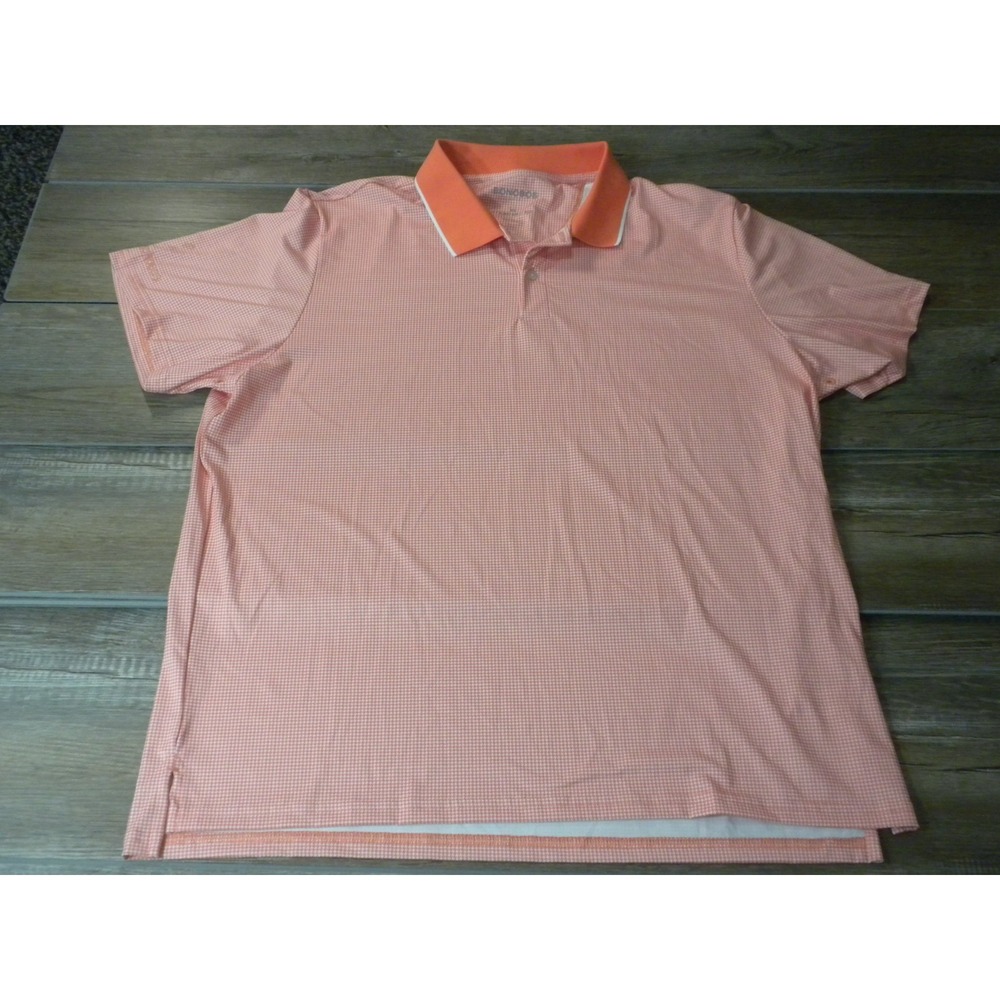 Bonobos Golf Polo Shirt Mens XL Orange Houndstooth UPF 50 Wicking Stretch Vented